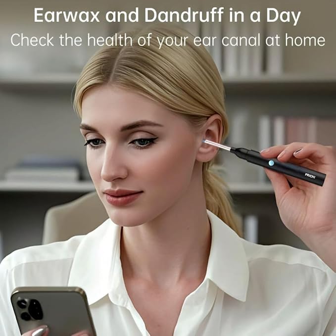 Smart Ear Cleaner with HD Camera | LED Light | Rechargeable | Compatible with Android & iPhone | Safe Silicone Tips | Ear Wax Removal Tool