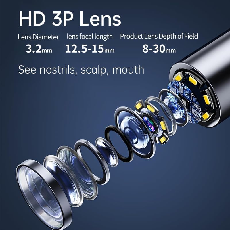 Smart Ear Cleaner with HD Camera | LED Light | Rechargeable | Compatible with Android & iPhone | Safe Silicone Tips | Ear Wax Removal Tool