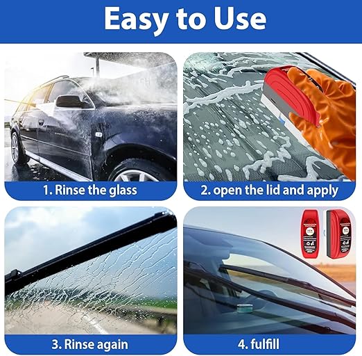 Car Glass Oil Film Removal Cleaner, Powerful Windshield Cleaner & Oil Film Remover, Enhance Visual Effect Of Windshield