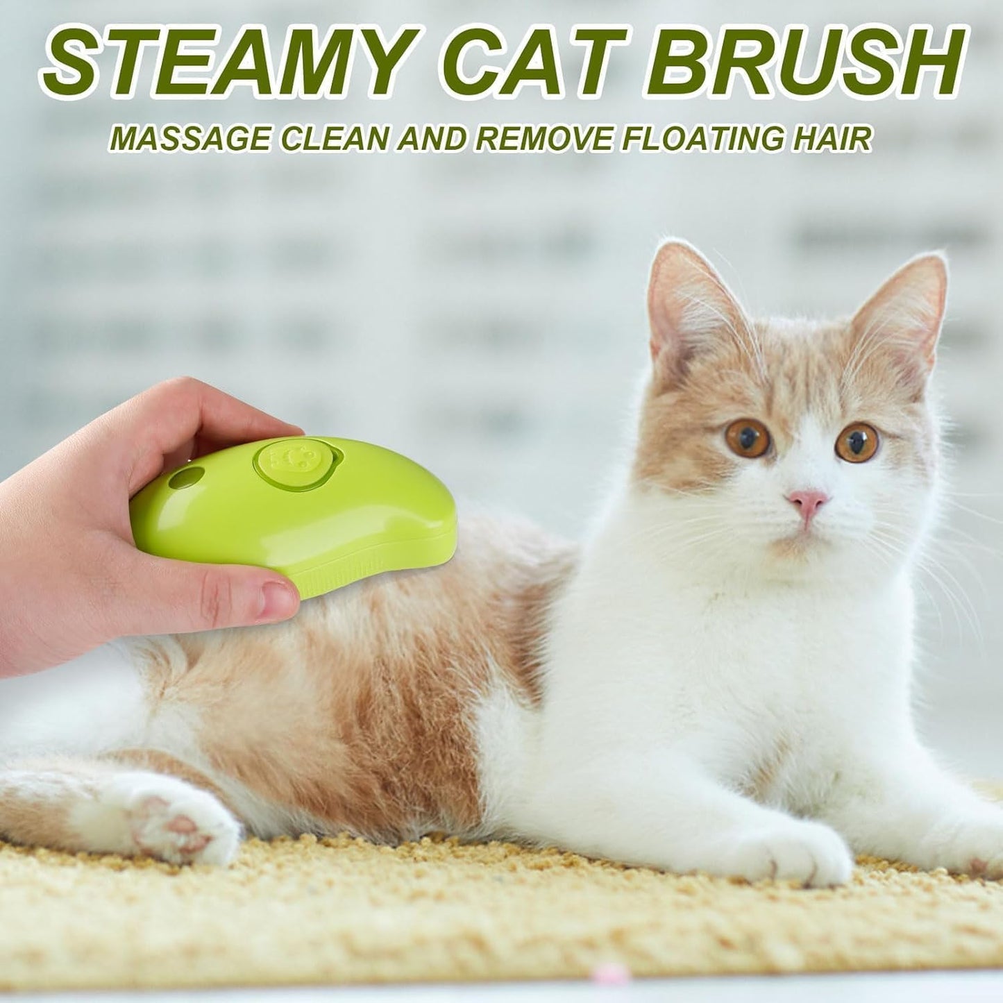 Cat Steam Brush 3 in 1 Steamy Pet Brush Cleanser Cat Dog Massage Comb with Steam Pet Grooming Brush for Cats | Water Steamer Pet Hair Remover Shedding Loose Hair