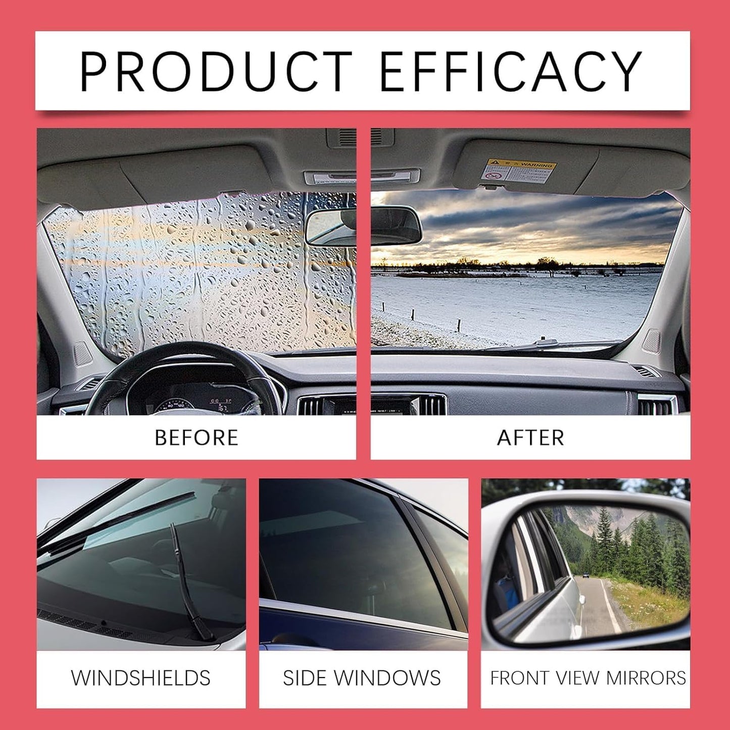 Car Glass Oil Film Removal Cleaner, Powerful Windshield Cleaner & Oil Film Remover, Enhance Visual Effect Of Windshield