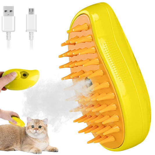 Cat Steam Brush 3 in 1 Steamy Pet Brush Cleanser Cat Dog Massage Comb with Steam Pet Grooming Brush for Cats | Water Steamer Pet Hair Remover Shedding Loose Hair