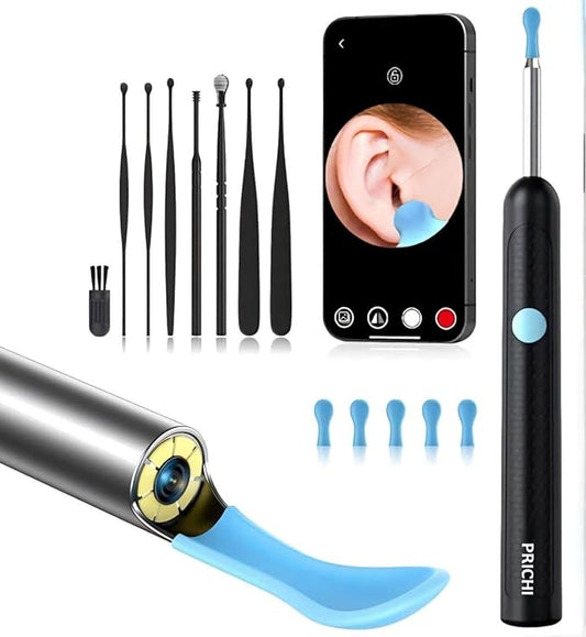 Smart Ear Cleaner with HD Camera | LED Light | Rechargeable | Compatible with Android & iPhone | Safe Silicone Tips | Ear Wax Removal Tool